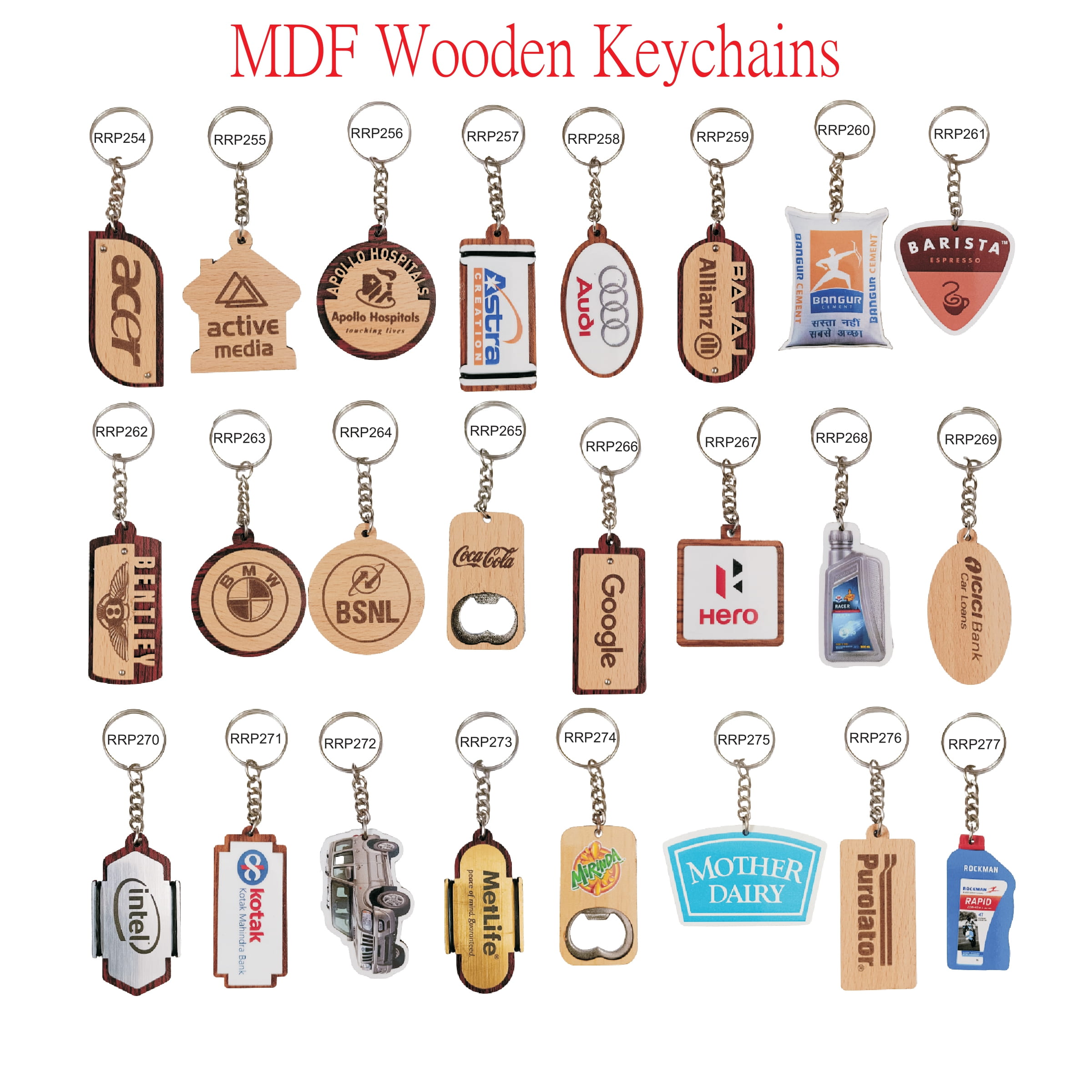 Mdf Wooden Keychain