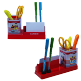 Enhance Your Brand with our Red Promotional Pen Stand: 6 Sides for Digital Imprint RAP 48