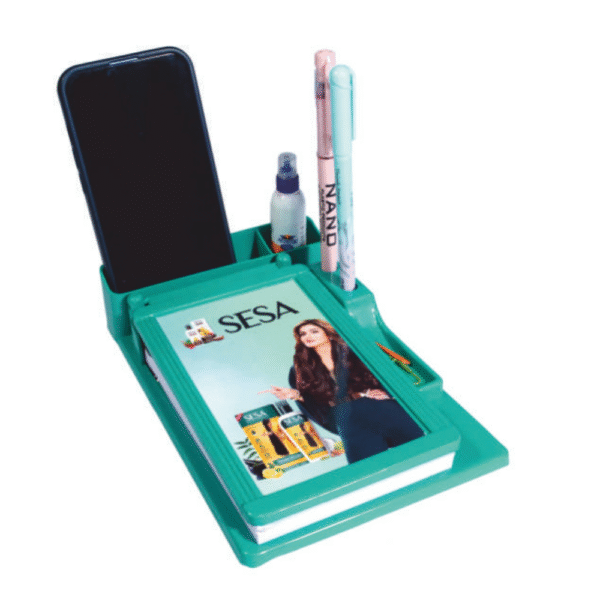 Plastic Promotional Multipurpose Clip Board Cum Pen stand ” Sesa “