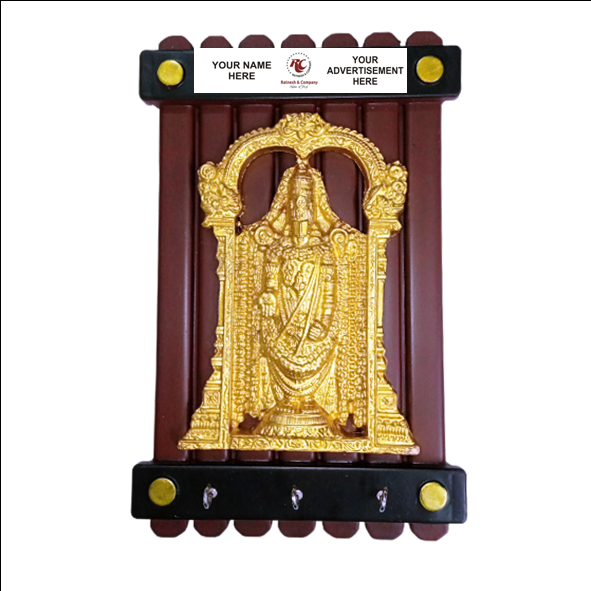 Promotional / Personalized Wall Hanging of Balaji with 3-hook key hanger