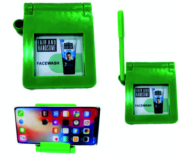 Fair And Handsome Promotional Plastic Paper Weight With Pen Stand And Mobile Stand