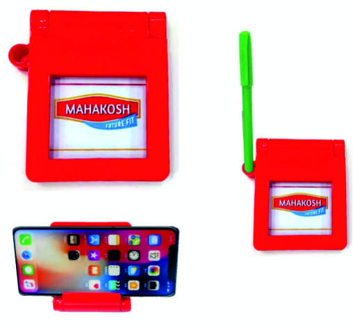 Mahakosh Promotional Plastic Paper Weight With Pen Stand And Mobile Stand