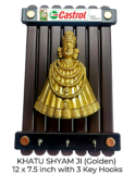 Wall Hanging of KHATU SHYAM JI with 3-hook key hanger