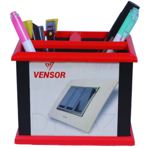 Square-Shaped Plastic Promotional Pen Stand Organize and Advertise in Style Rap 100178