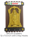 Wall Hanging of Balaji with 3-hook key hanger