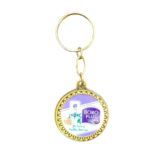 Promotional Golden Digital Photo Meena Metal Keychains 600041