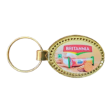 Promotional Golden Digital Photo Meena Metal Keychains 600043