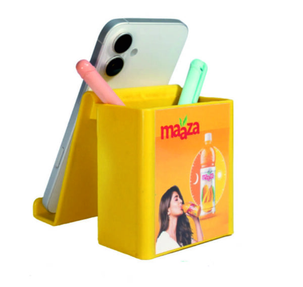 Maza Promotional Plastic Pen Stand Cum Mobile Stand