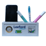 Promotional Plastic Pen Stand Cum Mobile Stand With Clock 2024223