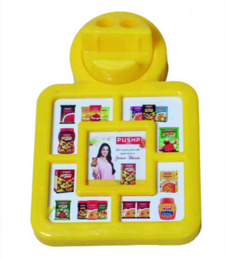 Pushp Promotional Plastic Paper Weight Revolving With Pen Stand And Mobile Stand