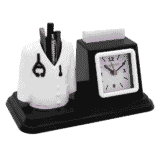 Doctor Coat Promotional Table Clock With Pen Stand
