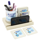 Astral Pipe Promotional Pen Stand With Mobile Stand And Tea Coaster