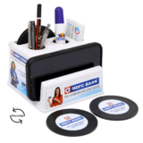 HDFC Rotating Promotional Pen Stand With Mobile Stand, Visiting Card Holder And Tea Coaster