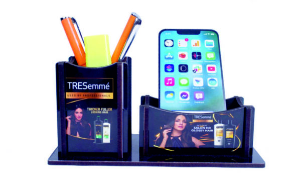 Tresemme Promotional MDF Wooden Pen Stand Cum Mobile Stand
