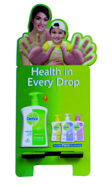 Dettol MDF Wooden Promotional Mobile Stand