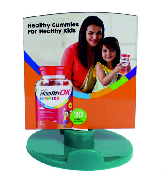 Health Ok Promotional Plastic With MDF Mobile Stand