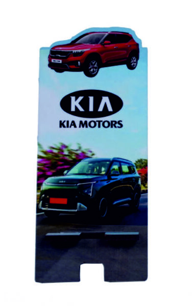 Kia Motors MDF Wooden Promotional Mobile Stand
