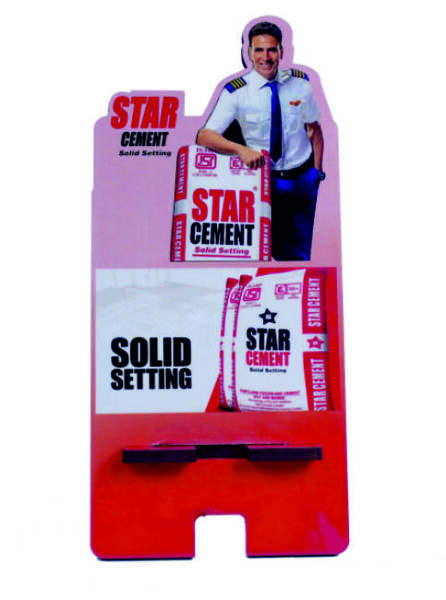 Star Cement MDF Wooden Promotional Mobile Stand