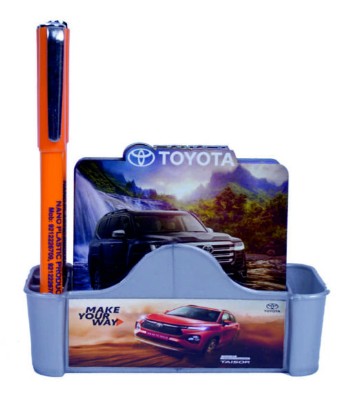 Toyota MDF Wooden Promotional Tea Coaster With Pen Stand