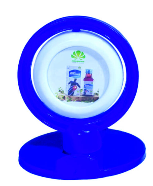 Orthoherb Promotional Plastic Paper Weight Revolving With Mobile Stand