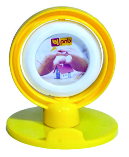 PNB Promotional Plastic Paper Weight Revolving With Mobile Stand
