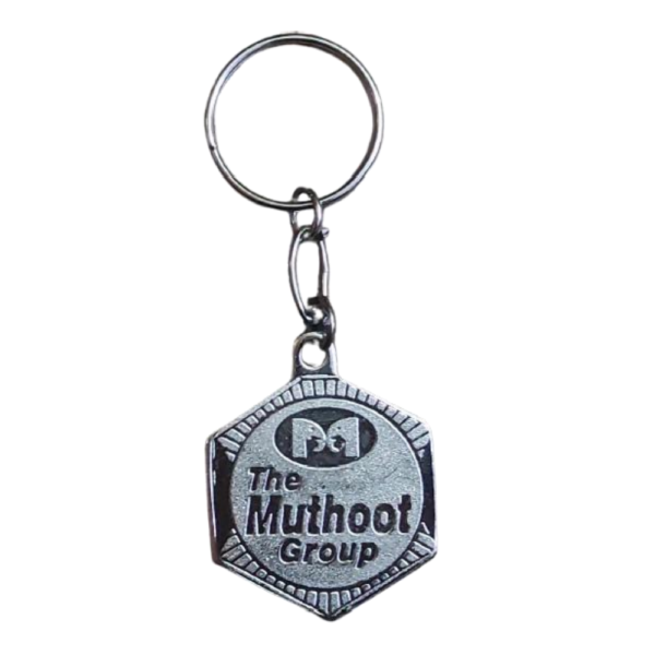 Muthoot Group Nickel Plated Metal Keychain