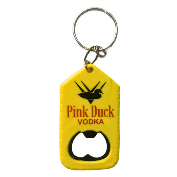 Pink Duck Plastic Bottle Opener Keychain
