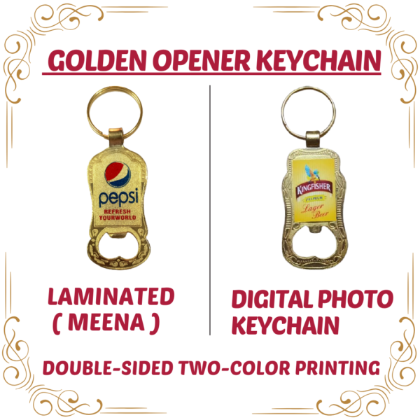 Golden Bottle Opener Keychain