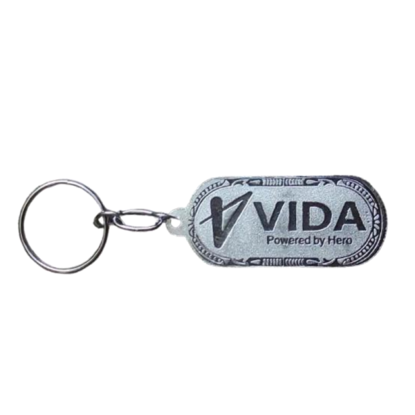 Vida Nickel Plated Metal Keychain